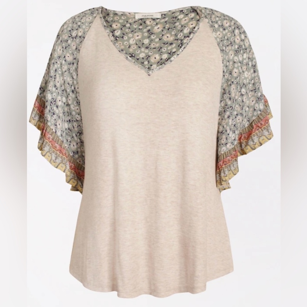 Maurice’s XS women’s Floral Print Ruffle Flutter Sleeve Blouse